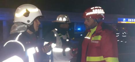 Cod roșu în parcarea subterană de pe strada Independenței din Oradea: Exercițiu ISU cu 26 de posibile victime, o mașină explodată și alte două incendiate (FOTO)