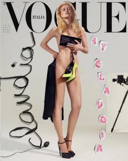 Claudia Schiffer, nud la 48 de ani, pe coperta revistei Vogue (FOTO)