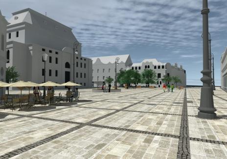 Centru sub asediu! Lucrările pentru reabilitarea Pieţei Ferdinand îngreunează traficul prin centrul Oradiei. Vezi cum va arăta! (FOTO)