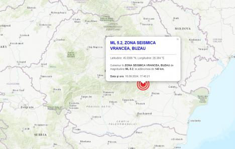 Un cutremur semnificativ, cu magnitudine de 5,2, s-a produs în România. S-a simțit și în București