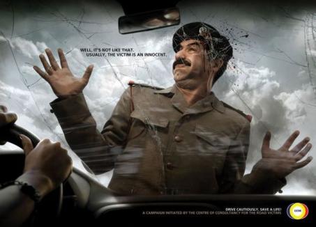 Hitler, Stalin şi Hussein, pe post de victime într-o campanie pentru siguranţa pietonilor (FOTO)