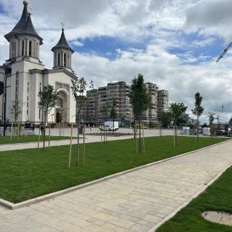 Centrul Civic din Oradea înverzește: Se plantează arțari, stejari, magnolii, lavandă și trandafiri. Peste 4.000 mp semănați cu gazon (FOTO)