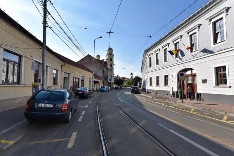 Stradă... readaptată: Strada Primăriei din Oradea rămâne fără parcări, dar primește piste de biciclete (FOTO)