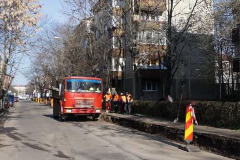 Încă un tronson. Strada Sovata  din Oradea a intrat în reabilitare până la sfârşitul lunii mai (FOTO)