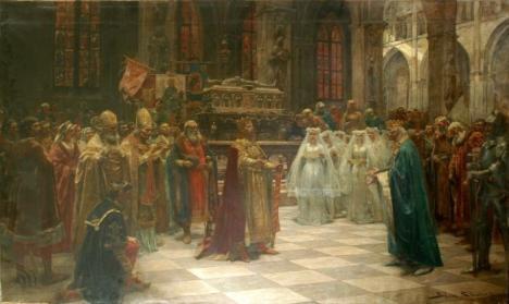 Tablouri "festive": Împăratul Sigismud de Luxemburg şi Regele Ferdinand "revin" în sala mare a Primăriei