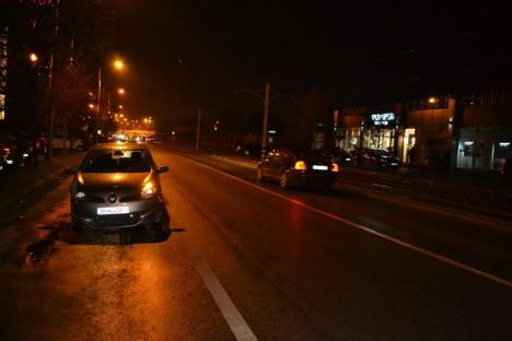 Tamponare în Calea Aradului: Două maşini s-au ales cu „feţele” distruse (FOTO)