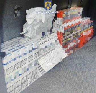Flagrant în Oradea: Un șofer a fost prins cu peste 1.000 de pachete de țigări de contrabandă (FOTO)