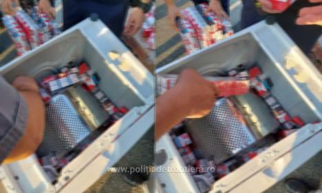 Cu ţigările în plafonul maşinii! Dosar penal pentru un şofer care a vrut să iasă din ţară prin Borş (FOTO)