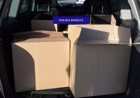 Nouă captură de ţigări de contrabandă în Oradea: 2.500 de pachete au fost găsite într-o maşină oprită pe Calea Aradului (FOTO)