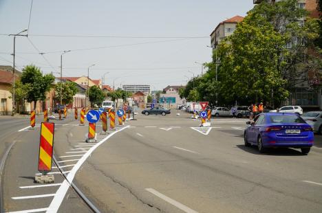 Schimbări majore în traficul din Oradea: Bulevardul Decebal și strada Tudor Vladimirescu, „tăiate” în două de șantierul pasajului subteran (FOTO/VIDEO)