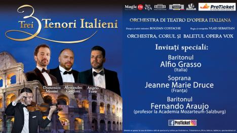 Angelo Forte vă invită la concertul „Trei tenori italieni” de la Oradea (VIDEO)