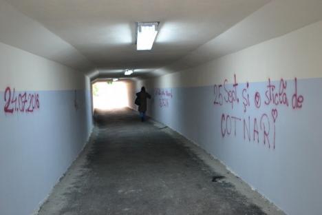Tunelul din strada Ştefan cel Mare a fost vandalizat la două zile după inaugurare (FOTO)