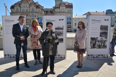Nepoata lui Traian Moșoiu, la expoziția dedicată generalului, în Piața Unirii: „Atenție, Bucureștiule! Oradea știe să își comemoreze eroii” (FOTO)