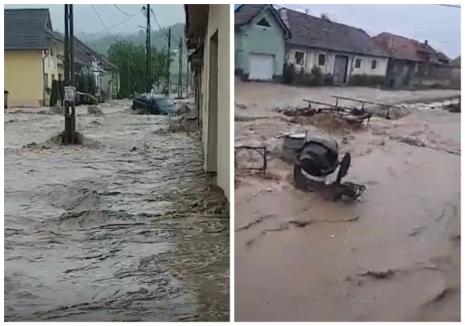 Viituri în Bihor: Apele au inundat mai multe gospodării din zona Beiuş – Ştei. Străzi inundate inclusiv în Oradea (VIDEO)