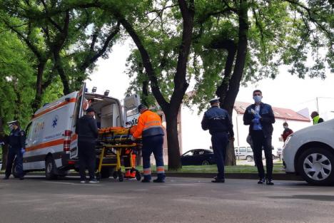 Accident în Oradea: O femeie care traversa neregulamentar strada Tudor Vladimirescu a fost izbită de o maşină (FOTO)