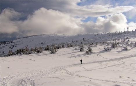 A nins în staţiunile montane din Bihor! La Stâna de Vale şi Vârtop s-a depus zăpadă (FOTO/VIDEO)