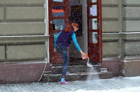 Ninsoare la Oradea. RER Ecologic Service a scos pe străzi 16 utilaje (FOTO)