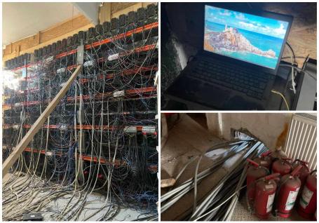 Premieră ANAF: Antifrauda Oradea a descoperit o fermă clandestină de criptomonede, cu peste 400 de echipamente (FOTO)