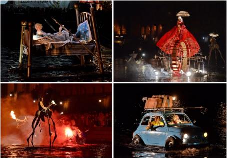 Personaje fantastice au plutit pe Crișul Repede! O mulțime de orădeni s-au adunat să vadă show-ul inedit de la FestiFall (FOTO/VIDEO)