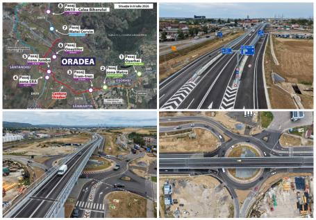 Pasajul suprateran din zona Metro, de pe centura Oradea, a fost deschis circulației după doar 10 luni (FOTO)