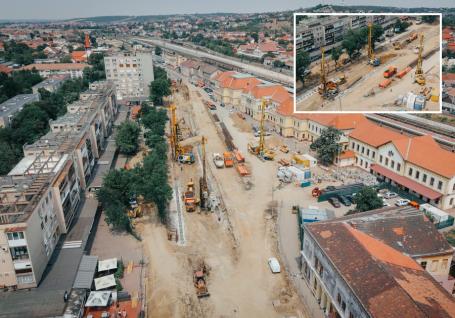 Oradea în șantier: Lucrările la pasajul de la Gară au prins ritm după aducerea celei de-a treia foreze (FOTO)