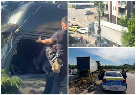 Șoferul de TIR din Oradea care a lovit 10 mașini în Constanța ar fi făcut o criză de diabet la volan. Polițist local anchetat după ce l-ar fi bătut
