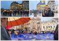 Sub umbrela Europei: Miting pro-democrație și pro-UE, pe ploaie, în Piața Unirii din Oradea (FOTO/VIDEO)