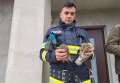 Doi pui de bufniţă blocaţi într-un coş de fum au fost salvaţi de pompierii din Oradea (FOTO)