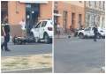 Accident în centrul Oradiei, între o motocicletă și un taxi. Motociclistul a fost dus la spital (FOTO)