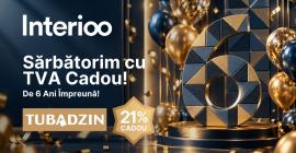 Interioo împlinește 6 ani, iar Tubadzin îți oferă cadou TVA-ul de 21%