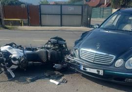 Motociclist rănit într-un accident pe DN 1, în Aleșd. Traficul a fost îngreunat
