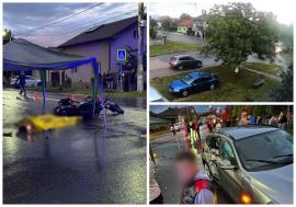 VIDEO: Motociclistul mort în accidentul din Beiuș, lovit de o tânără șoferiță care nu i-a acordat prioritate. Momentul impactului, surprins de o filmare