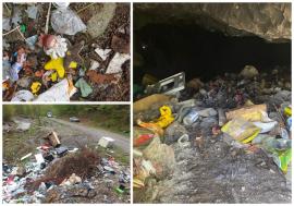 Ruşinos: Trei galerii de mină din Bihor, pline cu gunoaie. Primăria Bulz, amendată de comisarii de mediu (FOTO / VIDEO)