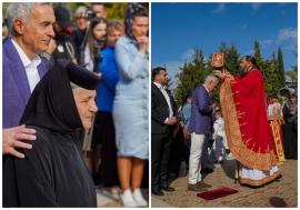 Episcopia Ortodoxă cercetează primirea lui Călin Georgescu la Mănăstirea Sfintei Cruci din Oradea: „Președintele Ales”, dus în altar, deși conducerea așezământului fusese avertizată (FOTO/VIDEO)