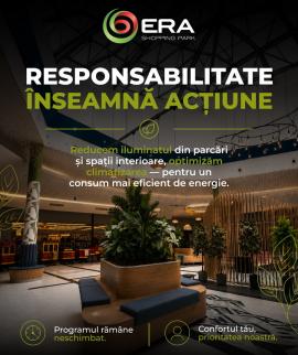ERA Shopping Park adoptă măsuri pentru un consum responsabil de energie