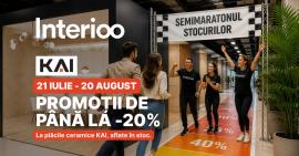 KAI intră în Semimaratonul Stocurilor de la Interioo cu reduceri de până la 20% plăcile ceramice, din stoc