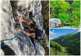 „Poarta Soarelui” din Bihor: Unul dintre cele mai vechi trasee de alpinism din Defileul Crișului Repede, reamenajat după 3 ani de muncă voluntară (FOTO)