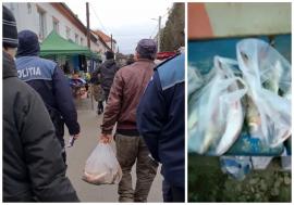 Flagrant în piața din Beiuș: Pești braconați din Criș, vânduți în pungi, pe tarabe! (VIDEO)