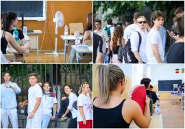 Bacalaureat pe cod roșu, în Bihor: Elevii au dat prima probă cu ventilatoare, evantaie și multă apă (FOTO)