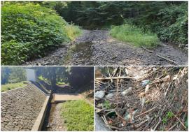 „Mai avem apă pentru două zile”: Două comune din Bihor caută soluții de urgență, după ce râul Bistra a secat (FOTO/VIDEO)