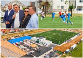 Bază sportivă de 7,6 milioane lei, inaugurată la Sânmartin, în timpul Cupei Lotus. Peste 1.000 de copii participă la competiția de fotbal juvenil (FOTO)