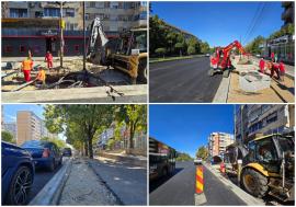 Se amenajează parcările. Lucrările de modernizare a Bulevardului Dacia din Oradea vor mai dura trei săptămâni (FOTO)