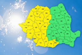 Cod galben de caniculă și furtuni în Bihor: ANM anunță temperaturi de până la 36 de grade, vijelii și grindină