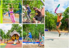 Parcul I.C. Brătianu din Oradea, plin de viață după modernizare: alei noi, terenuri de sport și trasee de aventură pentru copii (FOTO)