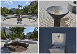 Parc pe sec: Fântâna și cișmeaua din piațeta Magnoliei, defecte în plină caniculă (FOTO)
