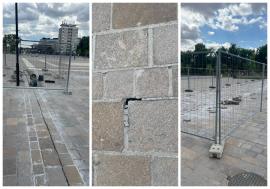 Şantier prelungit: constructorii pasajelor subterane ţin de luni de zile Piaţa Mihai Viteazul din Oradea în lucru (FOTO)
