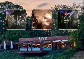 Incendiu în miez de noapte la terasa restaurantului Rivo din Oradea. Localul rămâne deschis clienților (VIDEO)