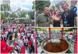 Gulaș de record mondial la Salonta: Aproximativ 10.000 de porții s-au dat în două ore. Printre participanți, chef Cătălin Scărlătescu (FOTO/VIDEO)