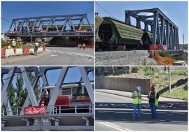 Noul pod feroviar de pe strada Matei Corvin și-a dat testul sub greutatea unui tren de 80 de tone, în timp ce inginerii stăteau sub tablier (FOTO / VIDEO)