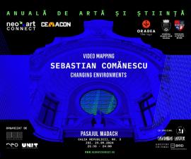 Video Mapping pe fațada Pasajului Madach-Republicii. Anuala de artă și știință Neo Art Connect - NAC 2024